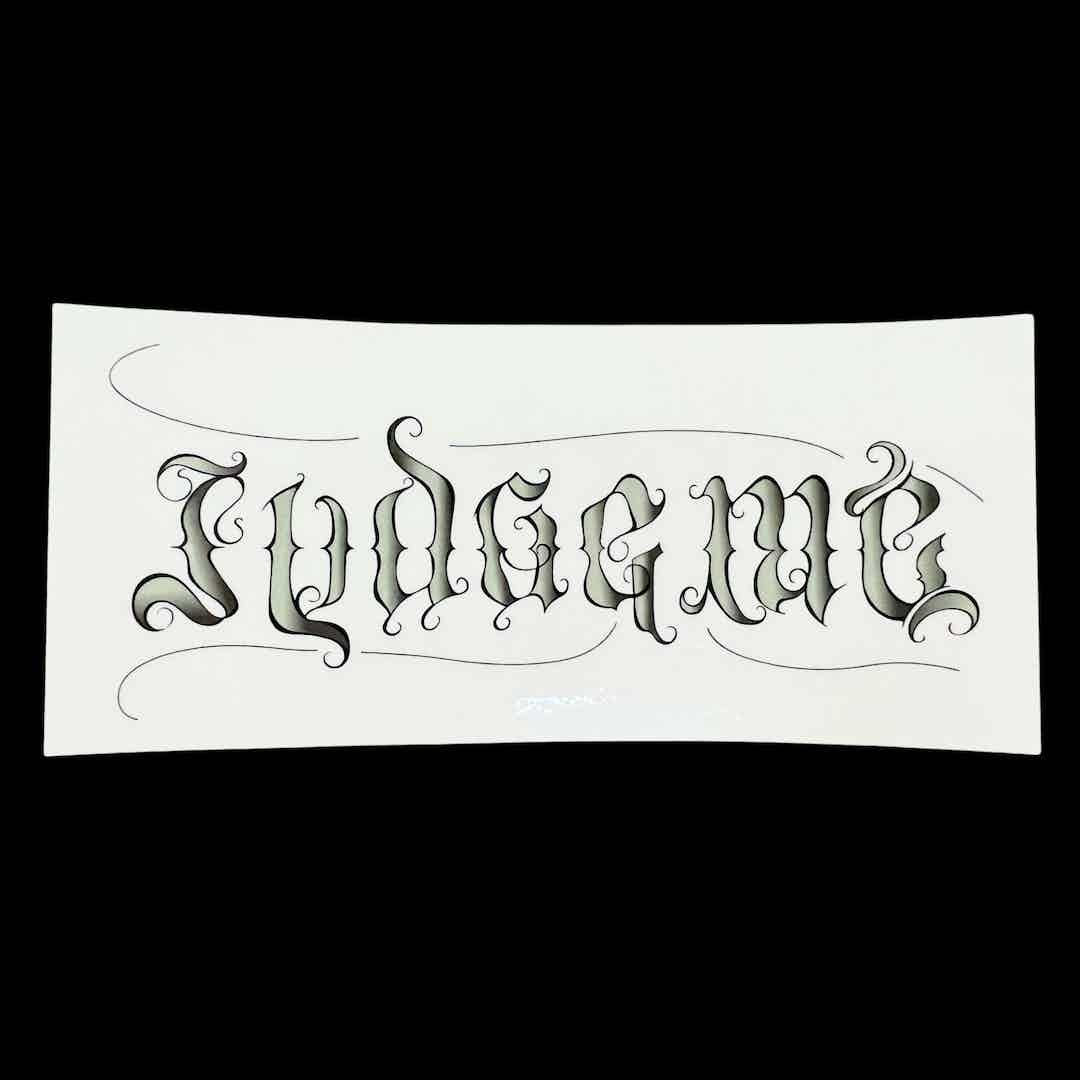 Judge Me Ambigram Sticker