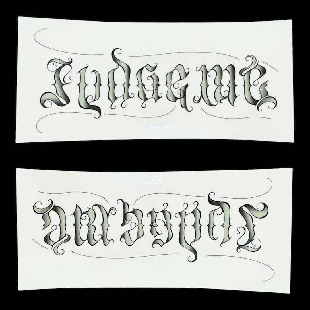 Judge Me Ambigram Sticker