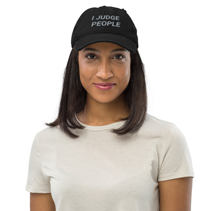 Judges' I judge people distressed dat hat, by DRYbands. Apparel for gymnastics judges. The best gymnastics wristbands for gymnasts