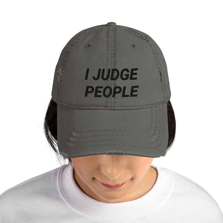 Judges' I judge people distressed dat hat, by DRYbands. Apparel for gymnastics judges. The best gymnastics wristbands for gymnasts