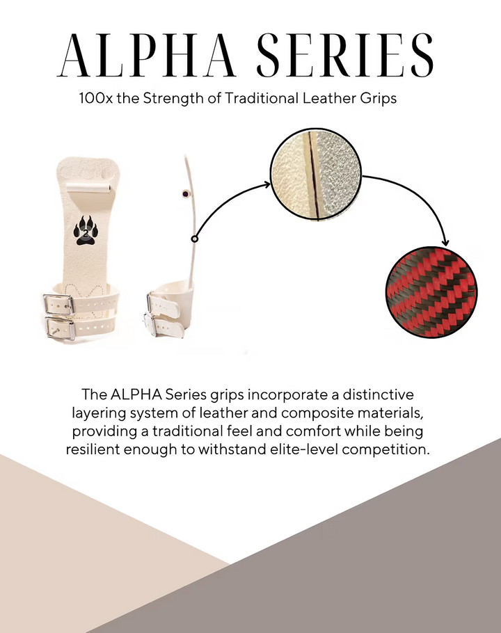 ALPHA - Women's Uneven Bar Gymnastics Grips - Double Buckle