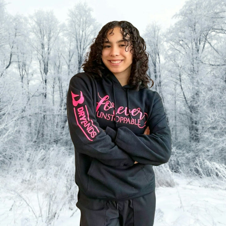 "Unstoppable" GLOW Hoodie- Black & Neon Pink NEW!