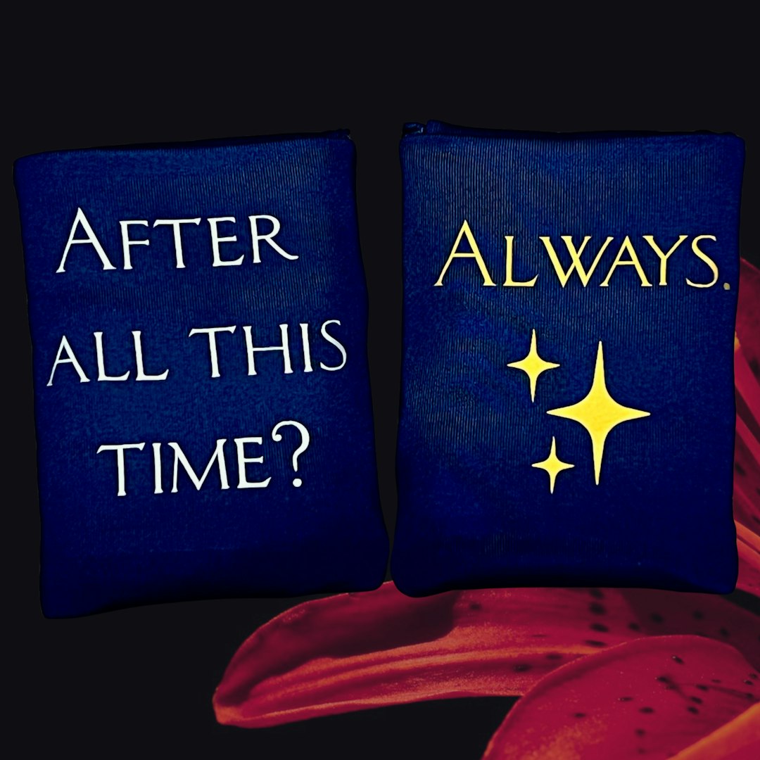 Two Navy blue DRYbands, best wristbands for gymnasts, with silver and gold text, displayed against a black background with red lily flower petals at the bottom.