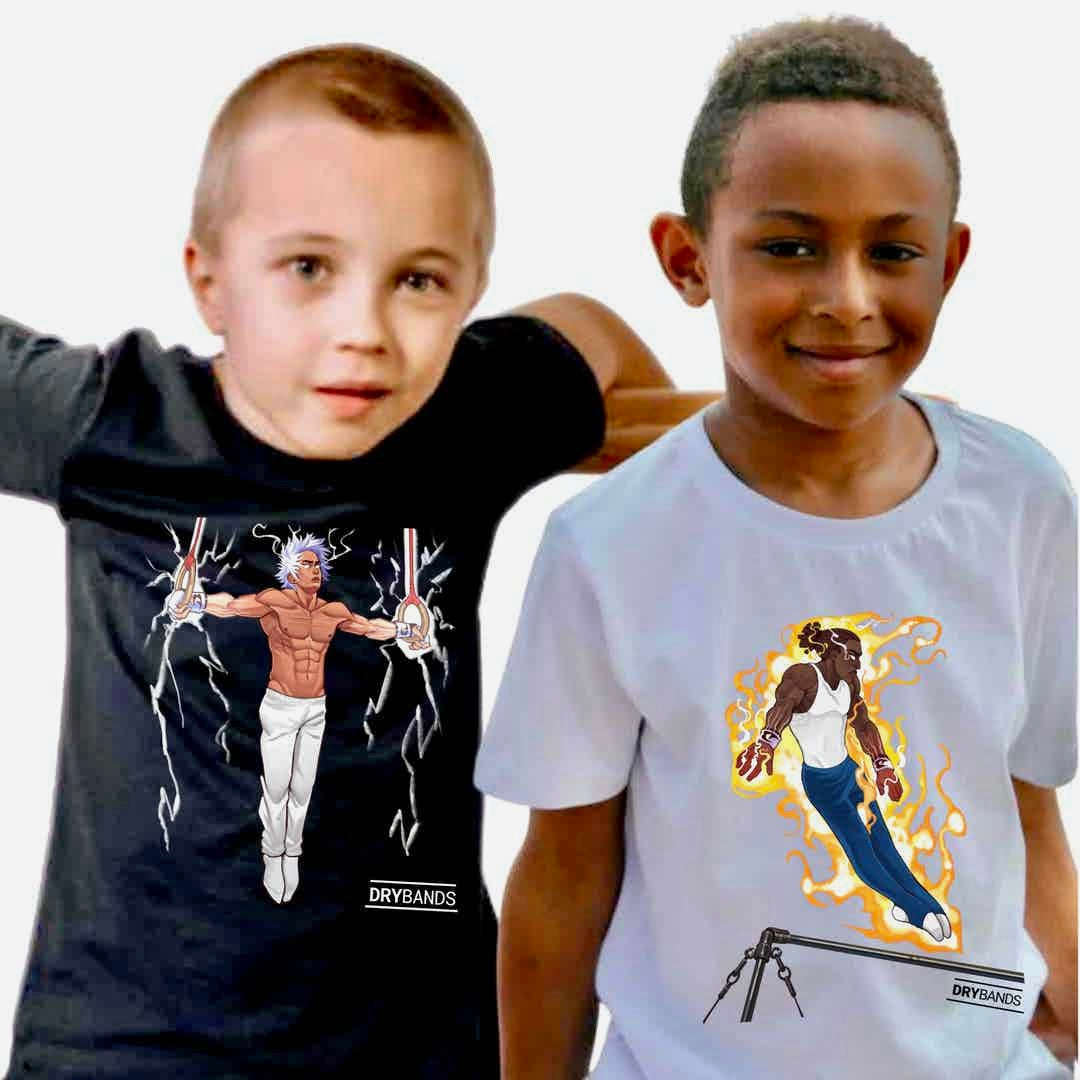 Thermal energy, tshirt for the male gymnast, men's gymnastics apparel, energy collection from DRYbands