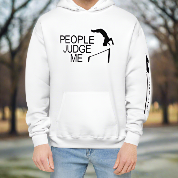 "People Judge Me" Hoodie, Male gymnast (4 color options)