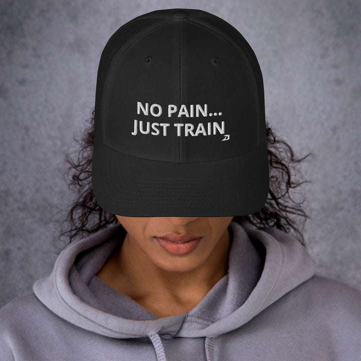 No pain just train trucker hat by DRYbands. The best gymnastics wristbands for gymnasts